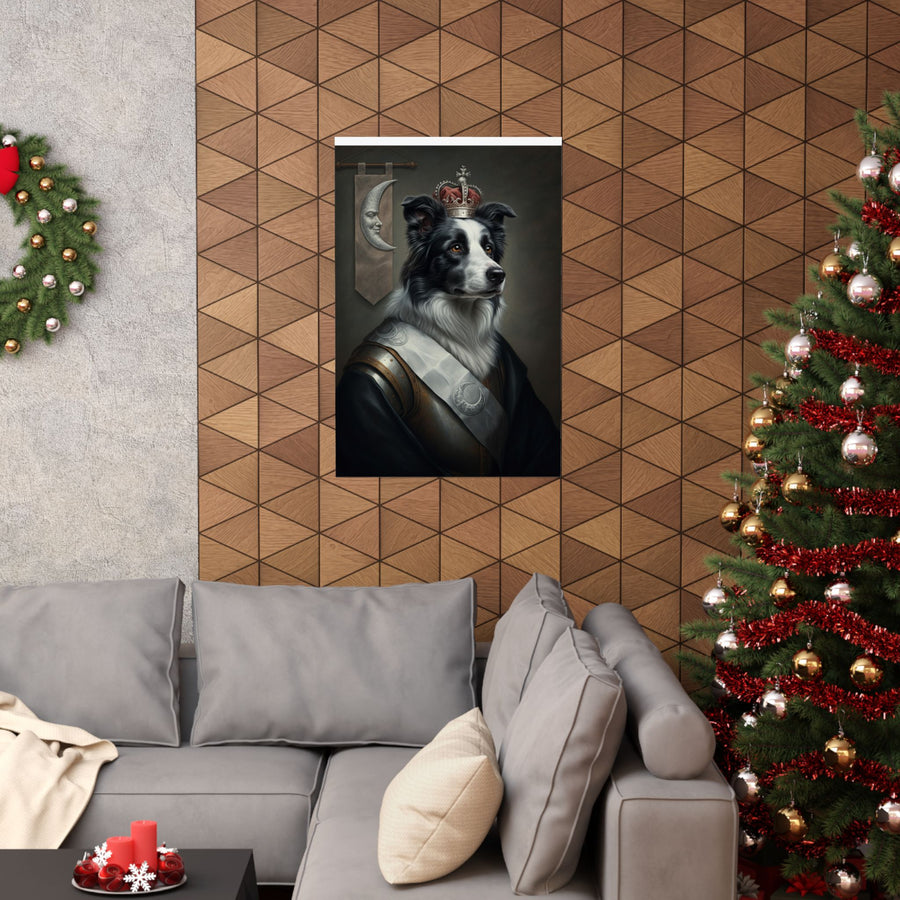 Border Collie Kings & Queens Royal Portrait Matte Poster, Regal Dog Art Print, Border Collie Lover Gift, Wall Art