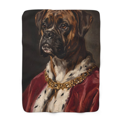 Boxer Kings & Queens Royal Portrait Regal Throw Blanket | Premium Dog Art | Tritan