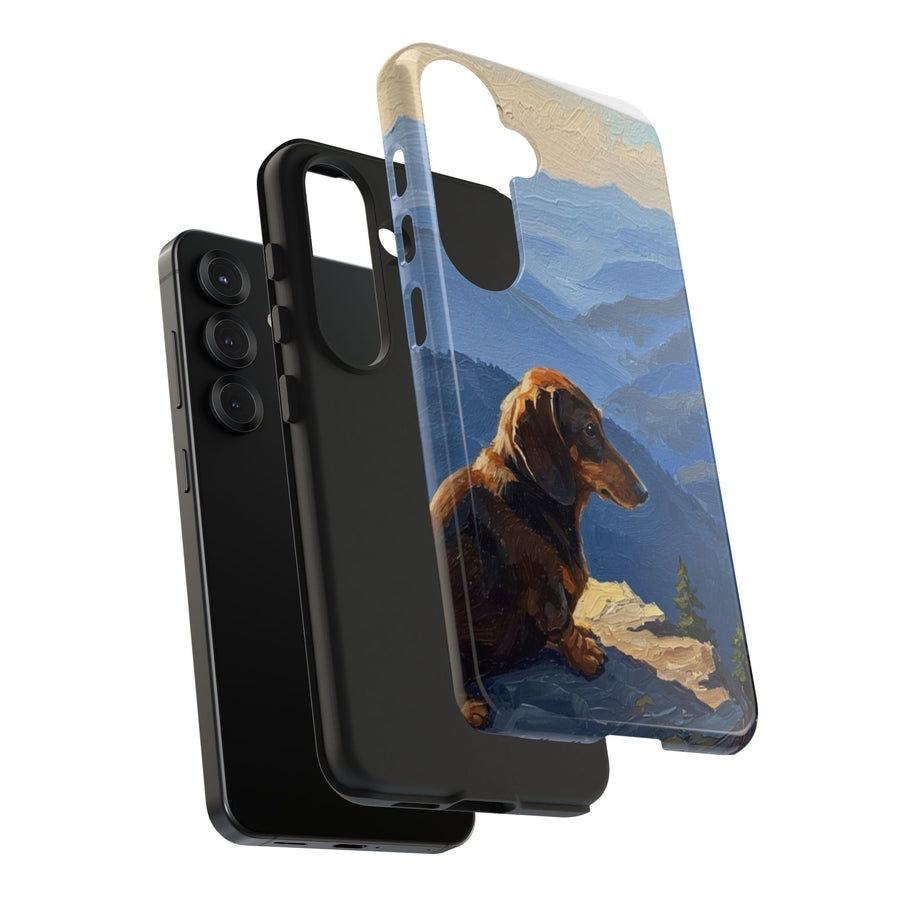 Dachshund Phone Case — Acrylic Dog Art | iPhone 17/16/15 & Samsung | Dog Lover Gift