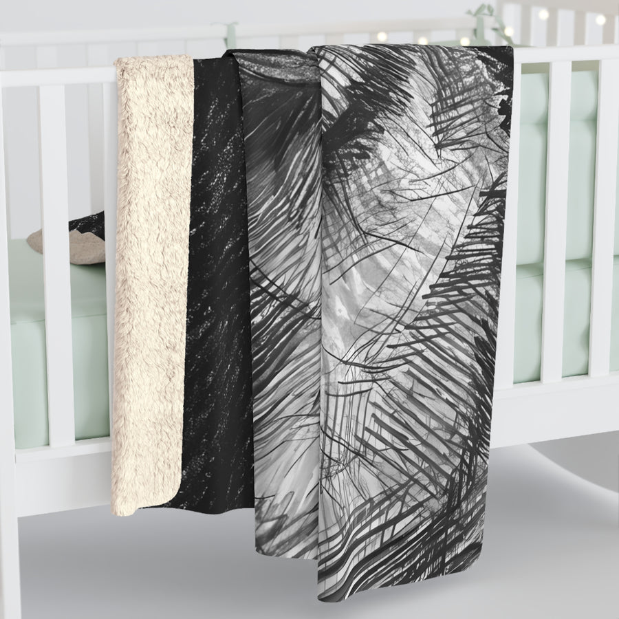 Siberian Husky Charcoal Portrait Throw Blanket | Premium Dog Art | Tritan