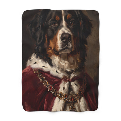 Bernese Mountain Dog Kings & Queens Royal Portrait Regal Throw Blanket | Premium Dog Art | Tritan