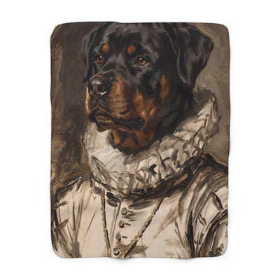 Rottweiler Renaissance Royal Portrait Regal Throw Blanket | Premium Dog Art | Tritan