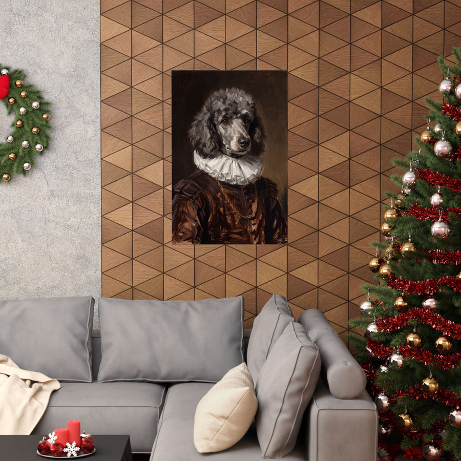 Poodle Renaissance Royal Portrait Matte Poster, Regal Dog Art Print, Poodle Lover Gift, Wall Art