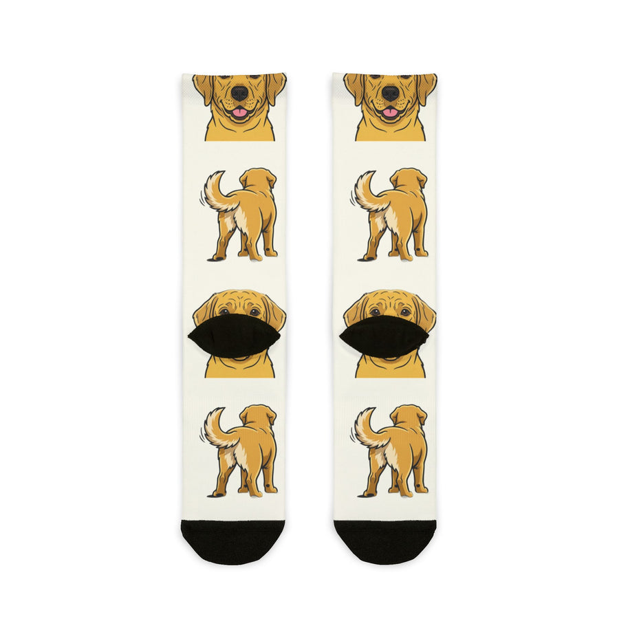 Labrador Retriever Socks | Fun All Over Print Dog Socks | Lab Mom Gift | Cute Crew Socks for Dog Lovers | Stocking Stuffer
