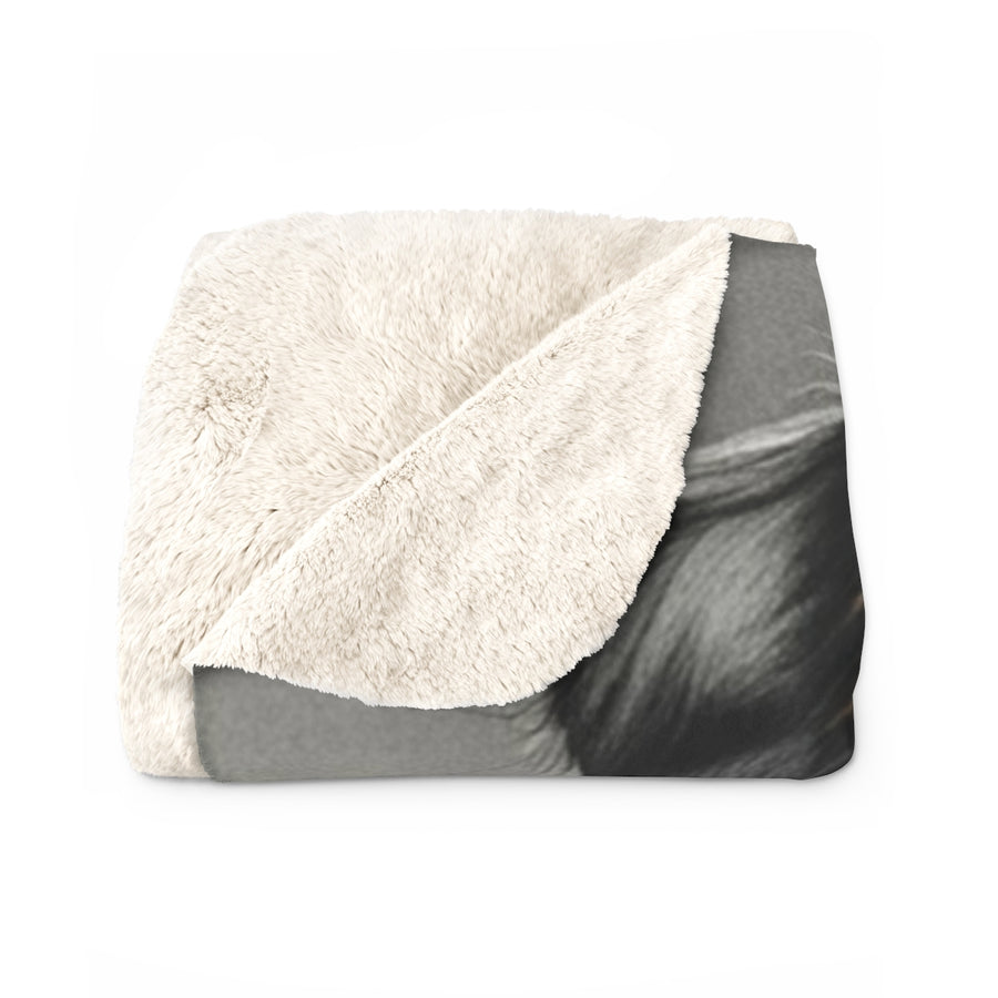 Australian Shepherd Charcoal Portrait Throw Blanket | Premium Dog Prints | Tritan