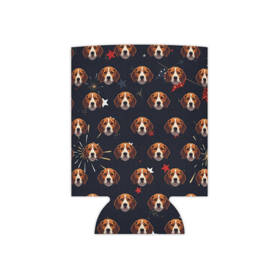 Beagle America 250 Pattern Can Cooler, Patriotic Dog Art Gift for Beagle Lover, Independence Day Drink Cooler, Summer Party Decor