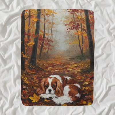 Cavalier King Charles Spaniel Acrylic Sherpa Fleece Blanket, Colorful Dog Art, Cavalier King Charles Spaniel Lover Gift