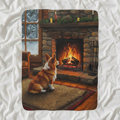 Corgi Acrylic Sherpa Fleece Blanket, Colorful Dog Art, Corgi Lover Gift
