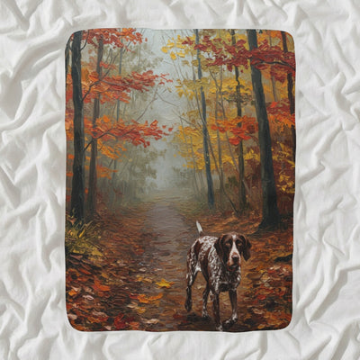 German Shorthaired Pointer Acrylic Sherpa Fleece Blanket, Colorful Dog Art, German Shorthaired Pointer Lover Gift