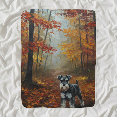 Miniature Schnauzer Acrylic Sherpa Fleece Blanket, Colorful Dog Art, Miniature Schnauzer Lover Gift