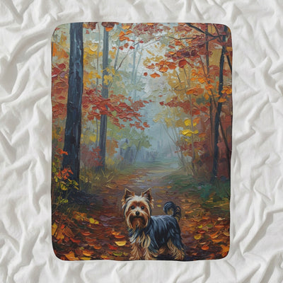 Yorkshire Terrier Acrylic Sherpa Fleece Blanket, Colorful Dog Art, Yorkshire Terrier Lover Gift
