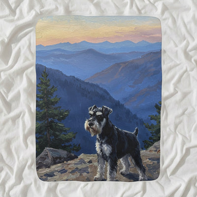 Miniature Schnauzer Acrylic Sherpa Fleece Blanket, Colorful Dog Art, Miniature Schnauzer Lover Gift