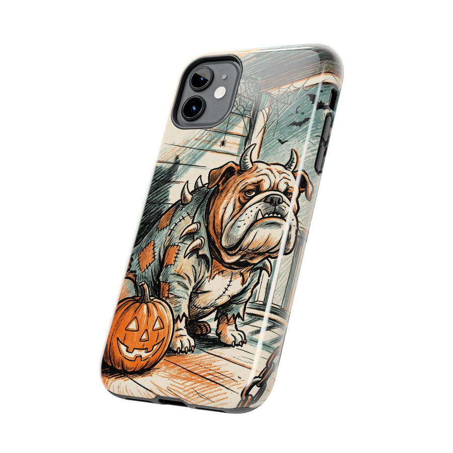 Bulldog Halloween tough phone case by Tritan, side