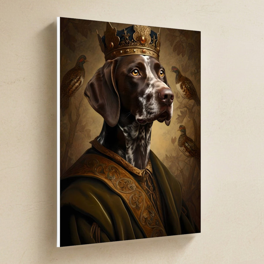 German Shorthaired Pointer Kings & Queens canvas print by Tritan, angled view