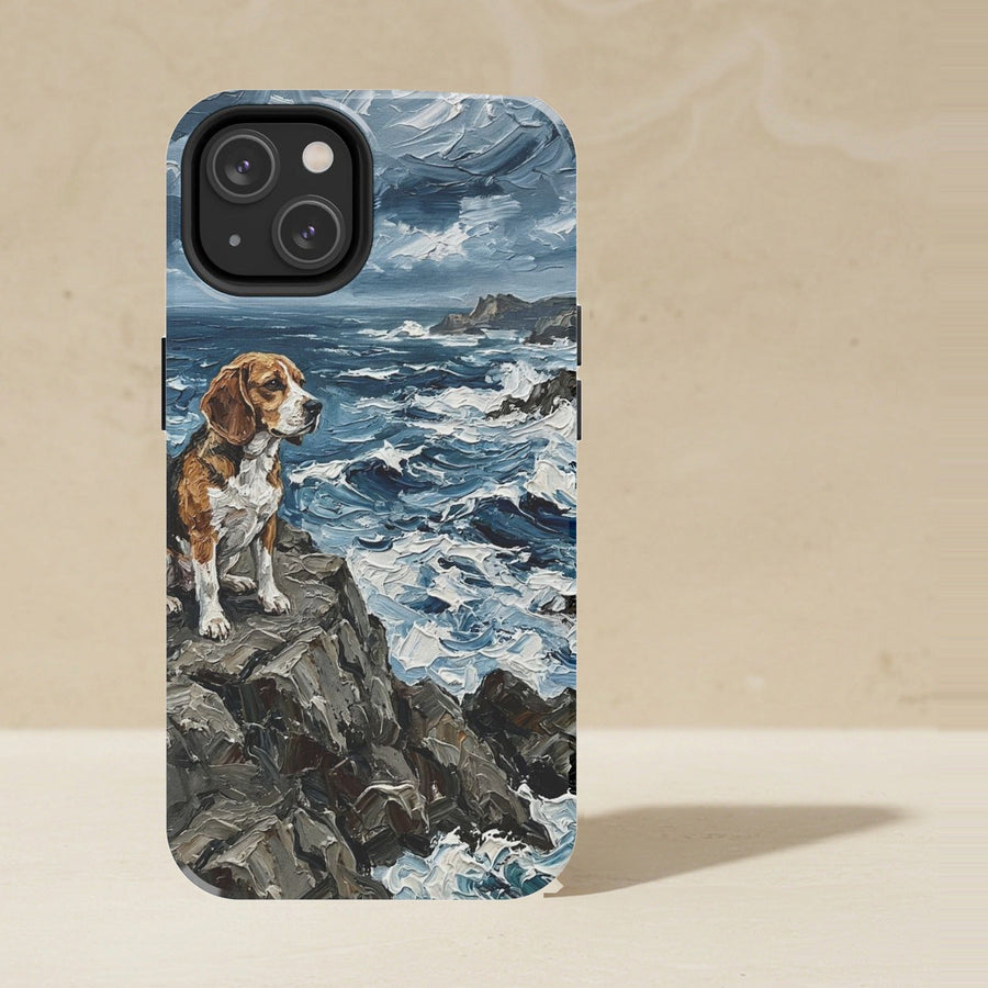 Beagle Acrylic tough phone case by Tritan, angled view