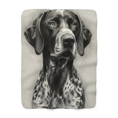 Charcoal German Shorthaired Pointer - Charcoal German Shorthaired Pointer | Sherpa Fleece Blanket