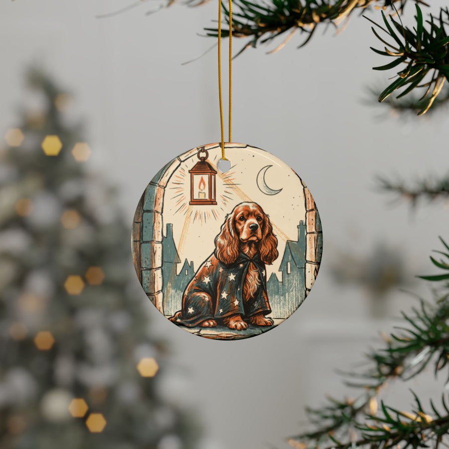 Cocker Spaniel Halloween Poster ceramic ornament by Tritan, context