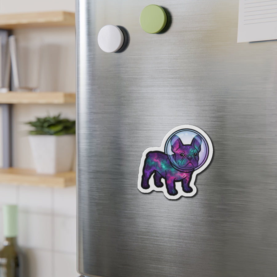 French Bulldog Cosmic die-cut magnet by Tritan, on steel