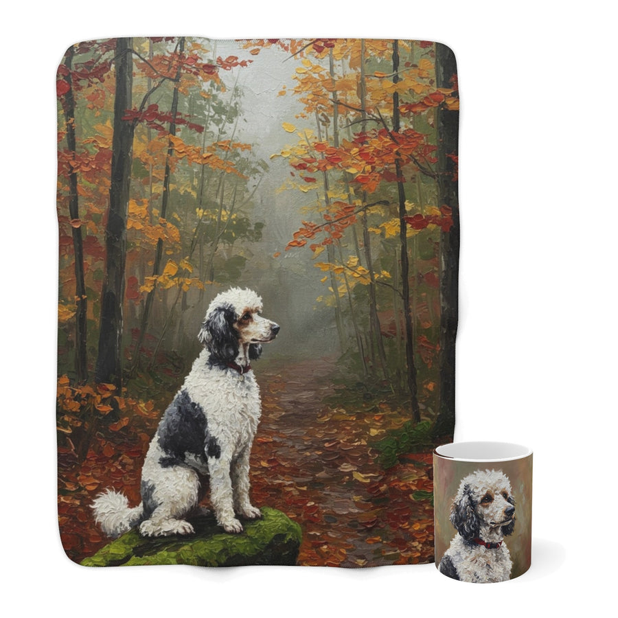Poodle Cozy Set — 2-Piece Blanket + Mug Gift Set | Autumn Woods | Tritan