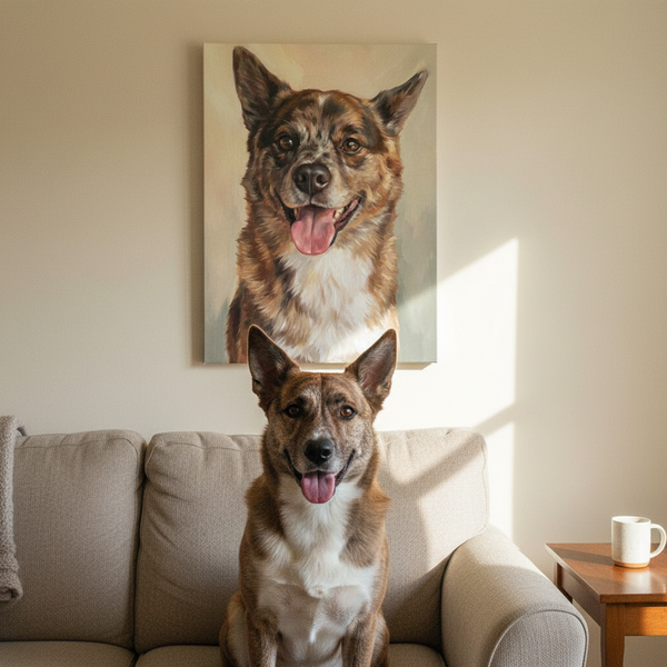 Apollo — Custom Shiba × Pomeranian Portrait Canvas