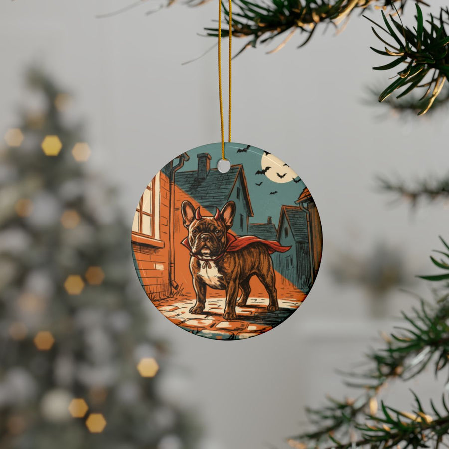 French Bulldog Halloween Poster ceramic ornament by Tritan, context