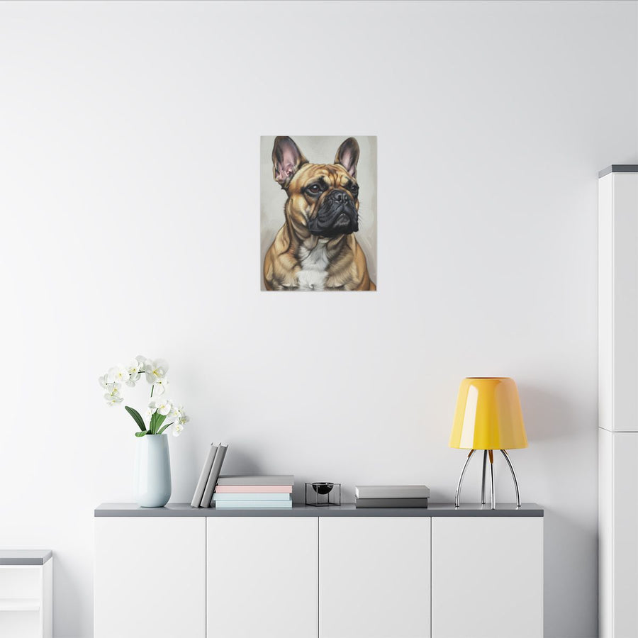 French Bulldog Wall Art Canvas Print - Regal Frenchie Oil Portrait - Dog Lover Gift - Pet Owner Home Decor
