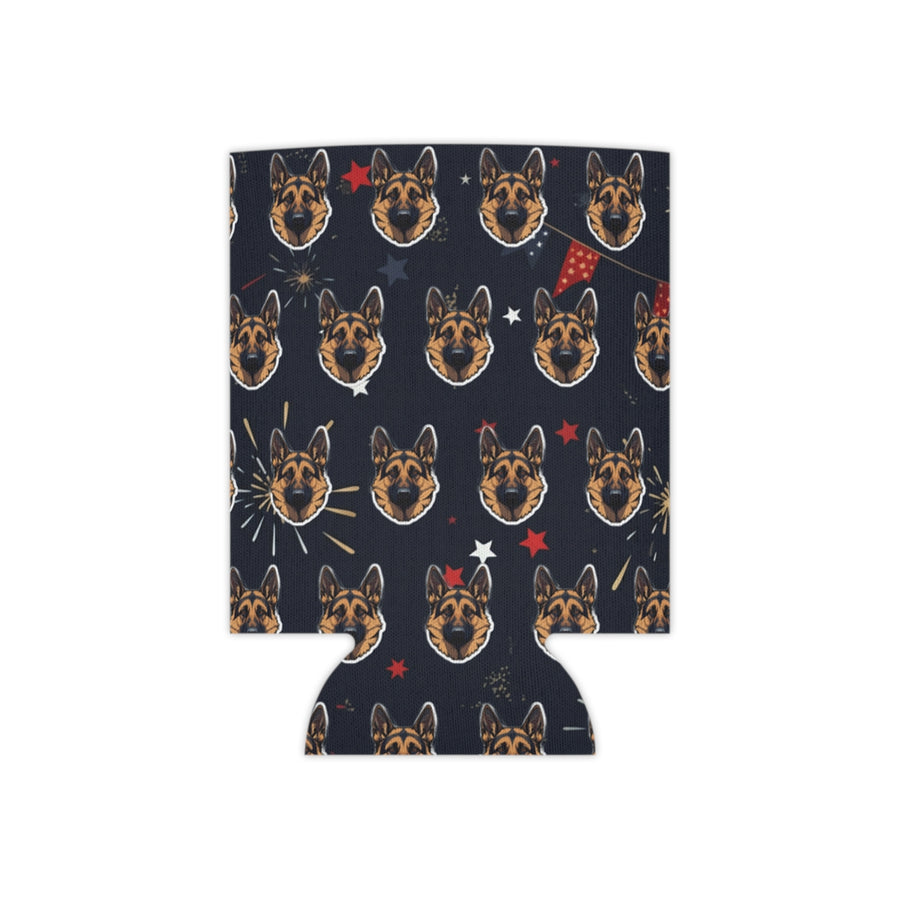 German Shepherd America 250 Can Cooler, Patriotic Dog Pattern Drink Holder, GSD Gift for Him Her, Summer BBQ Decor, USA America Theme