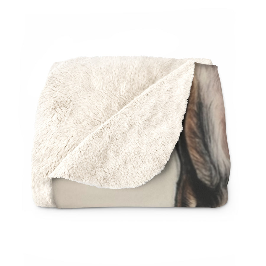 German Shepherd Charcoal Portrait Throw Blanket | Premium Dog Prints | Tritan