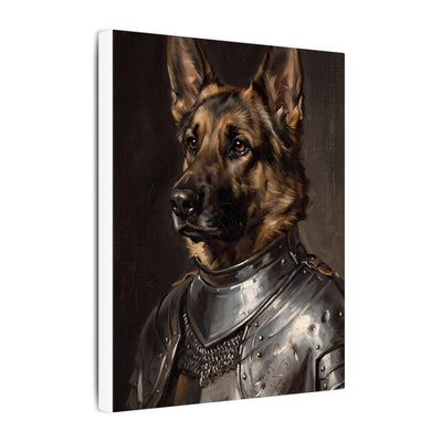 German Shepherd Medieval Knight Portrait Canvas Wall Art, Regal Dog Painting, German Shepherd Lover Gift, Stretched Canvas