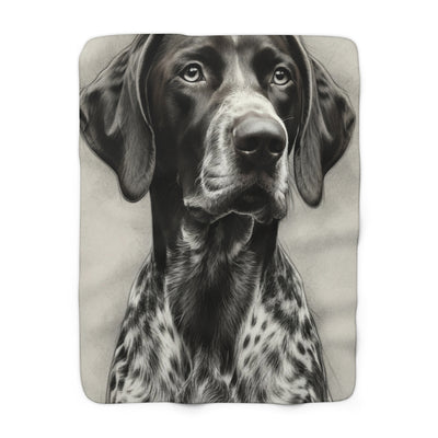 German Shorthaired Pointer Charcoal Portrait Throw Blanket | Premium Dog Prints | Tritan