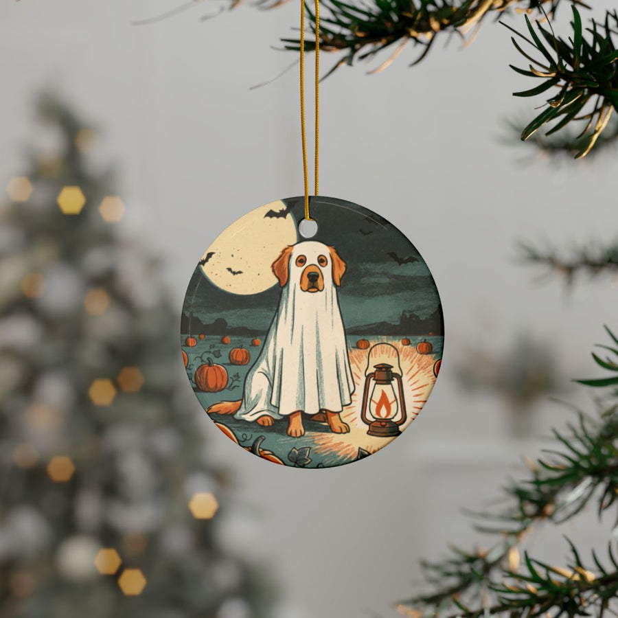 Golden Retriever Halloween Poster ceramic ornament by Tritan, context