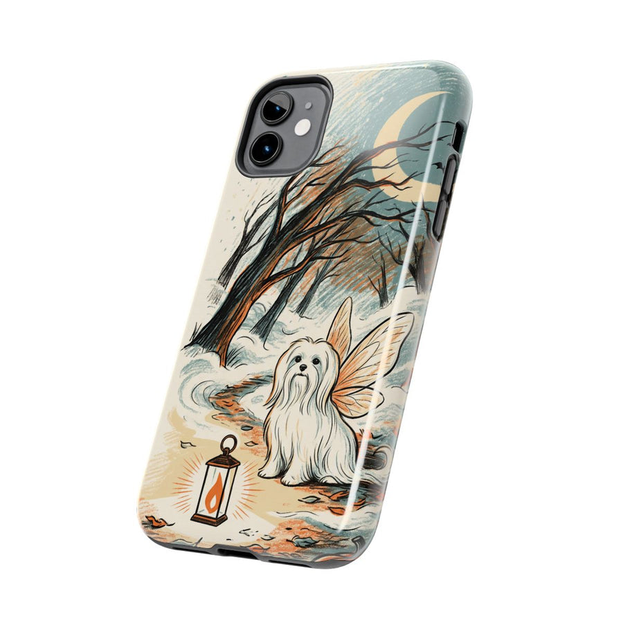 Maltese Halloween tough phone case by Tritan, side