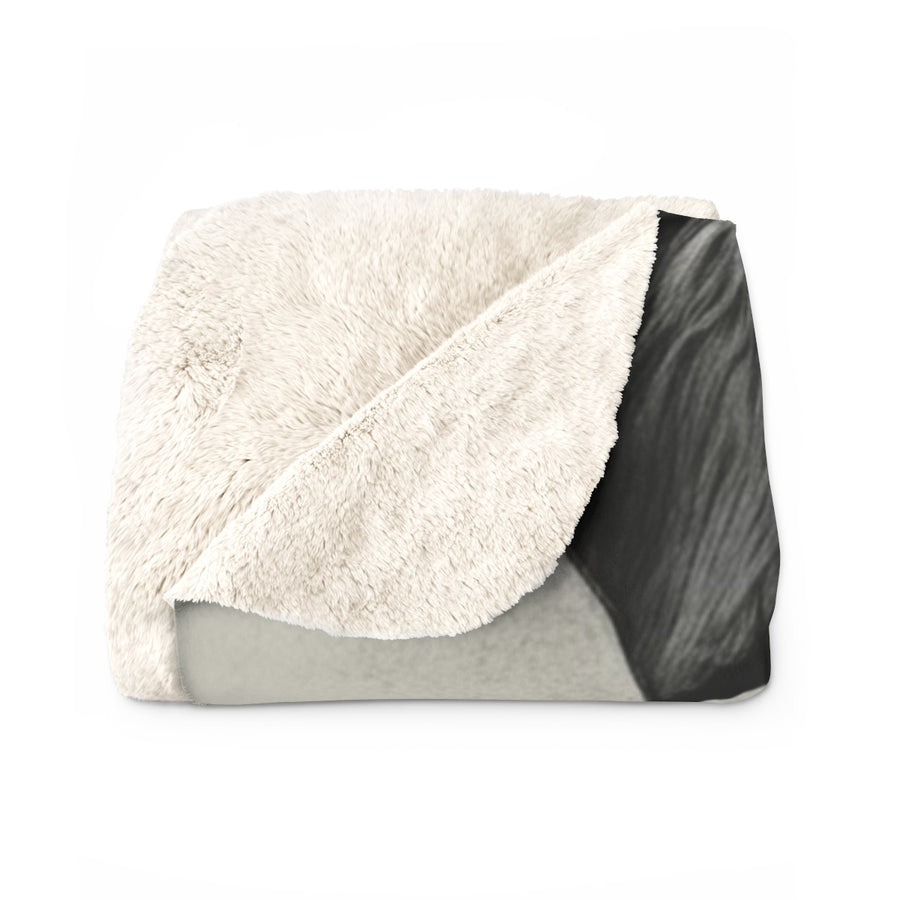 Miniature Schnauzer Charcoal Portrait Sherpa Fleece Blanket | Dog Lover Gift