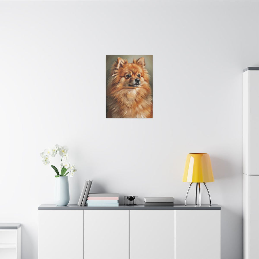 Pomeranian Regal Oil Portrait Canvas Wall Art | Dog Painting Print | Pet Lover Gift | Royal Dog Art Decor | Stretched Canvas