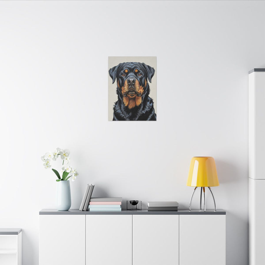 Rottweiler Oil Portrait Regal Canvas Wall Art Print | Dog Lover Gift | Large Pet Portrait | Animal Decor | Gentle Giant