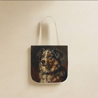 Australian Shepherd Tote Bag | Painterly Dog Art Canvas Tote | Aussie Mom Gift | Dog Lover Market Bag | Pet Portrait Accessory