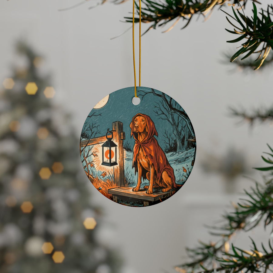 Vizsla Halloween Poster ceramic ornament by Tritan, context