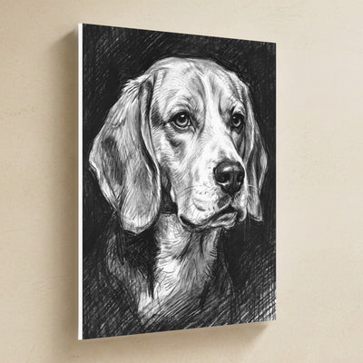 Charcoal sketch style dog art