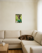 German Shorthaired Pointer Oil Painting Soccer Portrait Wall Art, GSP Dog Lover Gift, Canine Decor, Fetching Football Fan Canvas