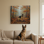 German Shepherd Acrylic Painting Canvas Print, GSD Dog Lover Wall Art, Pet Portrait Gift, Ready to Hang Home Decor for Dog Moms & Dads