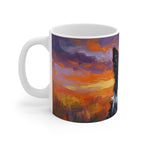 Border Collie Acrylic Ceramic Coffee Mug 11oz, Colorful Dog Art, Border Collie Lover Gift