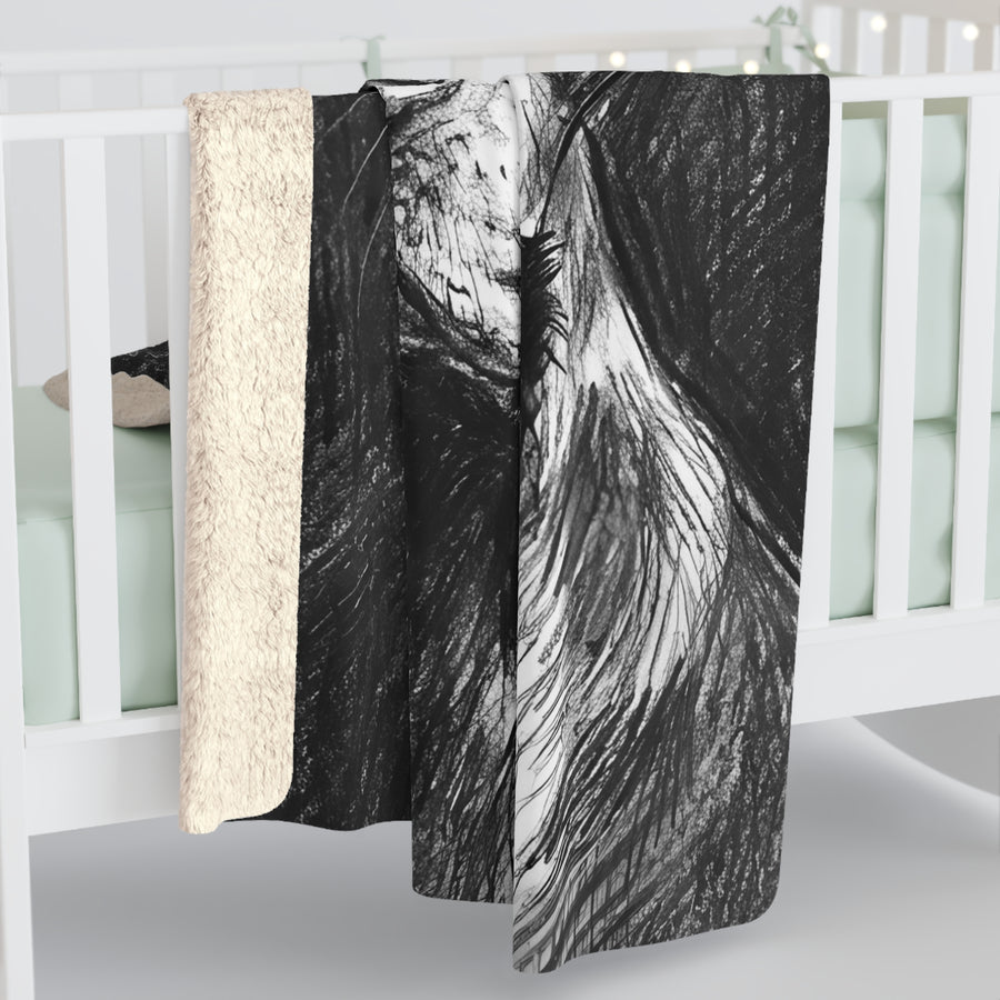 Labrador Retriever Charcoal Portrait Throw Blanket | Premium Dog Art | Tritan
