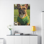 French Bulldog Oil Painting Soccer Portrait Canvas Wall Art Decor Gift for Dog Lovers