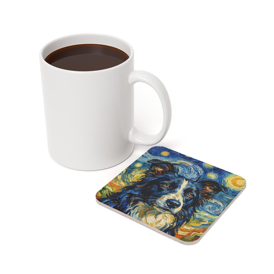 Border Collie Post-Impressionist Oil Painting Coaster - Dog Art Gift, Pet Decor