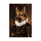 German Shepherd Renaissance Royal Portrait Matte Poster, Regal Dog Art Print, German Shepherd Lover Gift, Wall Art
