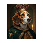 Beagle Kings & Queens Royal Portrait Matte Poster, Regal Dog Art Print, Beagle Lover Gift, Wall Art