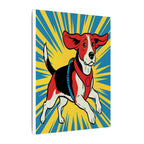 Beagle Comic Pop Art Canvas - Energetic Retro Dog Print with Halftone Shading and Bold Outlines