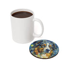 Australian Shepherd Coaster Post-Impressionist Oil Painting - Aussie Dog Art Decor, Pet Lover Gift, Puppy Keepsake