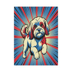 Havanese Comic Art Canvas - Energetic Pop Art Dog Portrait with Halftone Style
