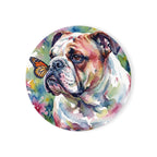 English Bulldog Watercolor Drink Coaster by Tritan — front studio view